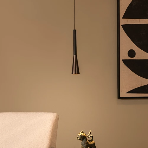 Lucide JOAKIM - Pendant light - Ø 7,7 cm - LED Dim. - CCT - 1x7W 2700K/4000K - Coffee | Premium - atmosphere 1